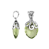 AP-6264-GAM Sterling Silver Pendant With Green Amethyst Q. Jewelry Bali Designs Inc